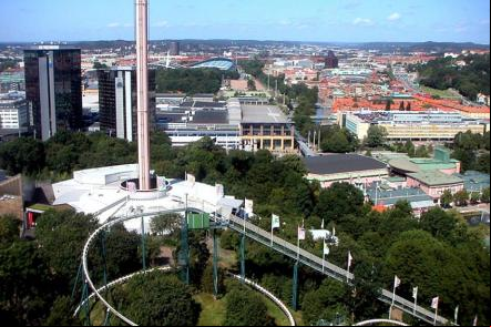 Vista de Liseberg sobre Gotemburgo - Foto: Dcastor (Licença-Dominio publico)